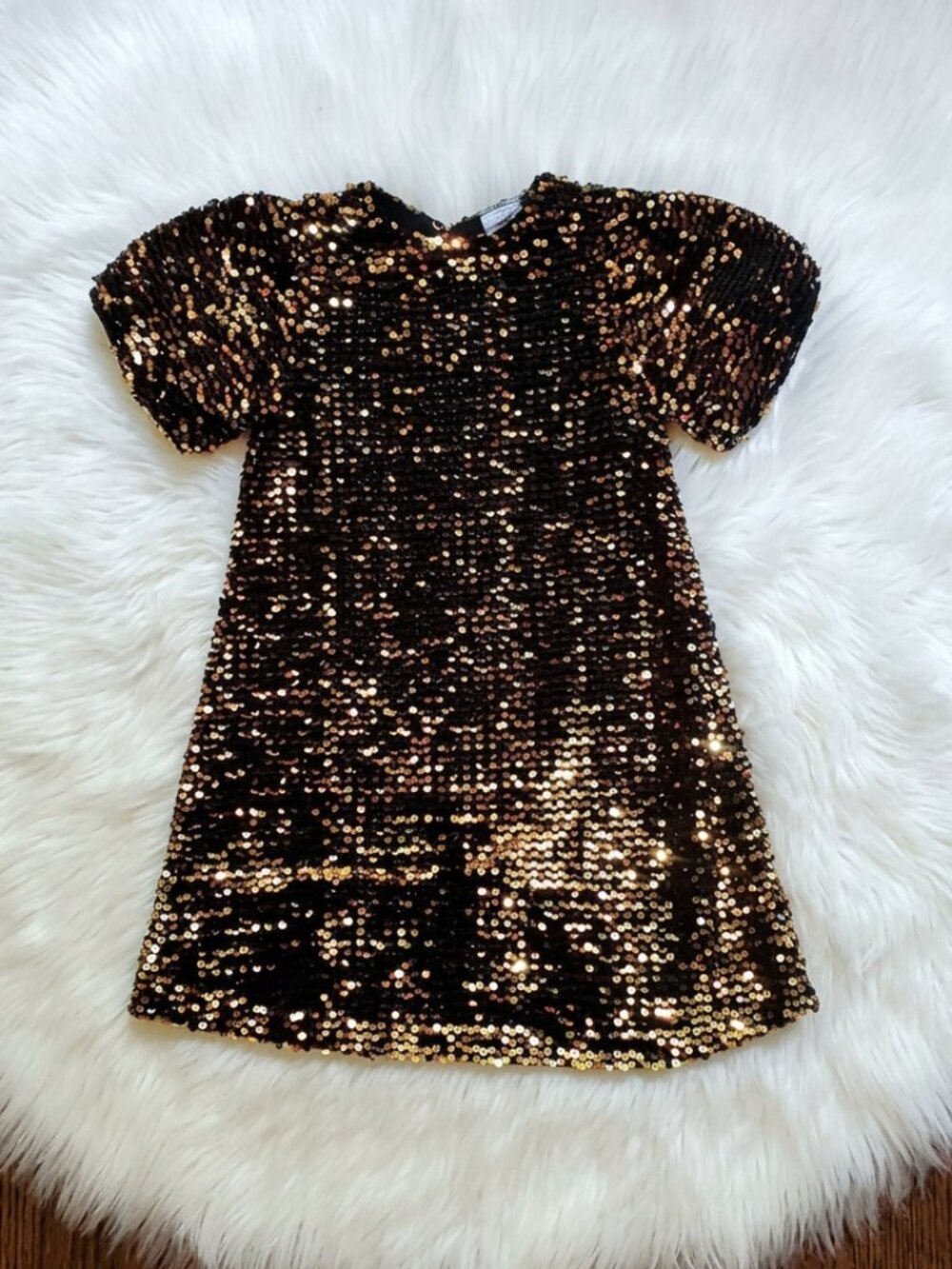 Zara Gold Sequin Party Dress Size 7